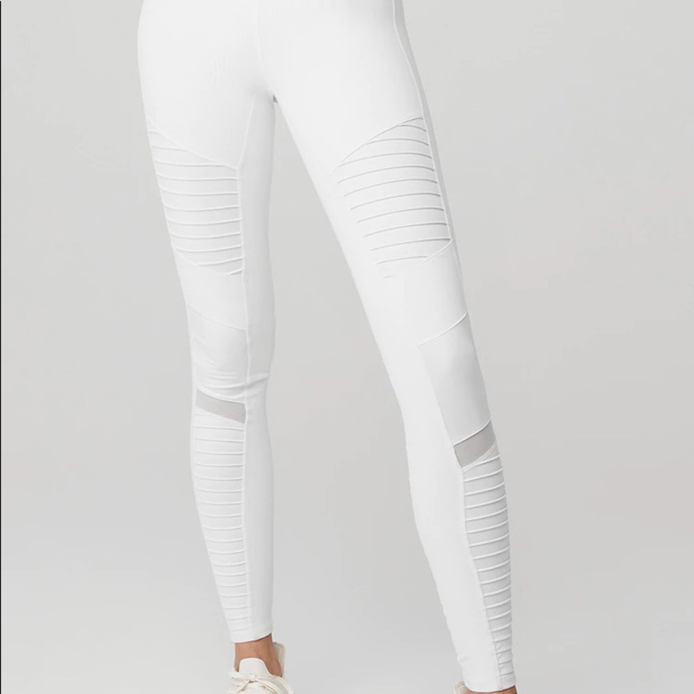 Alo High-Waisted Moto Legging, White